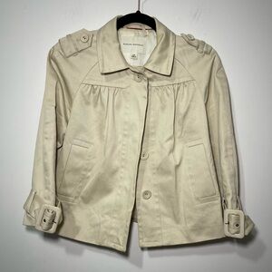 Banana Republic women Beige Cropped Trench Jacket Cotton Short Coat in S preppy
